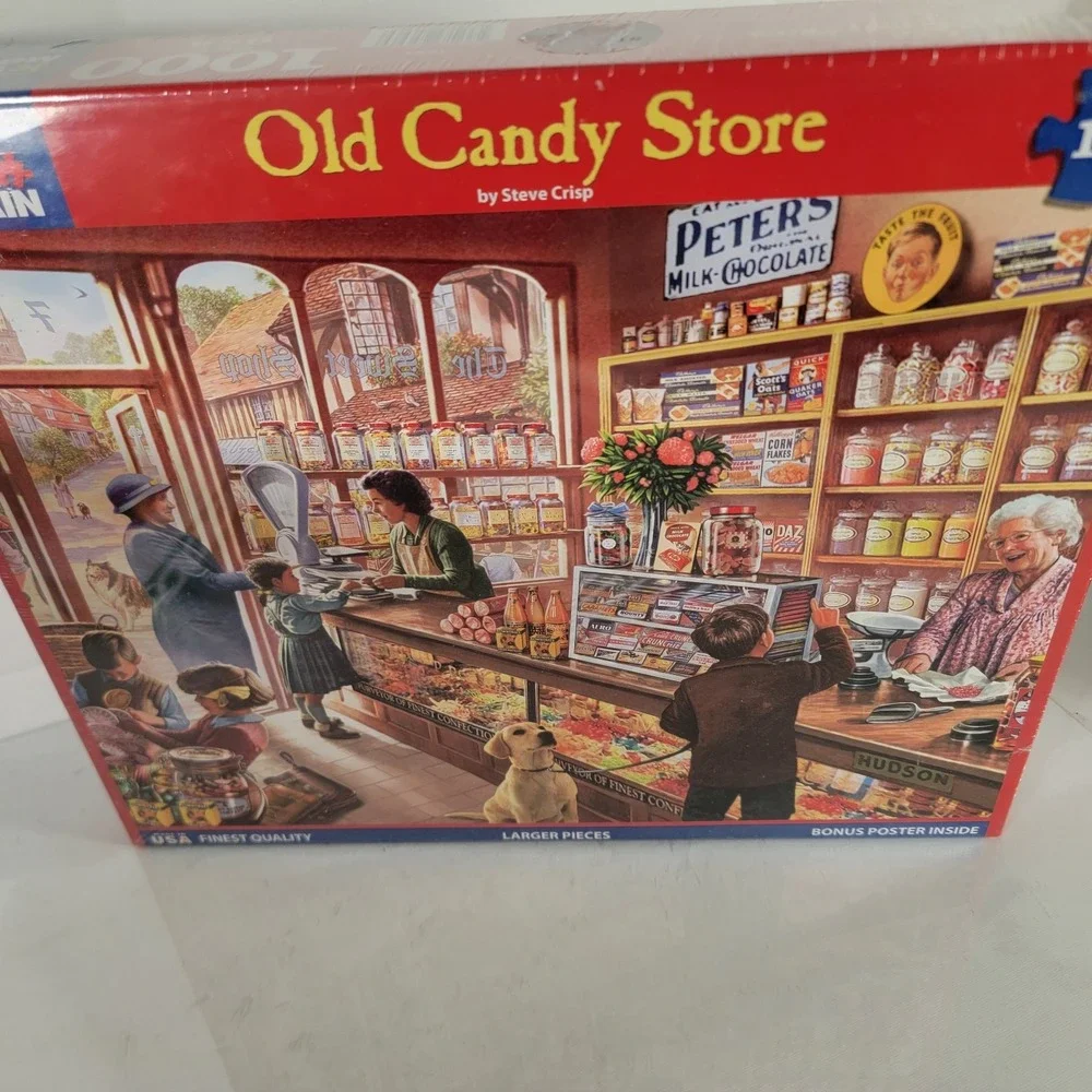Old Candy Store + Christmas Donut Party 1,000 Piece Puzzles‎ Lot Of 2 Sealed